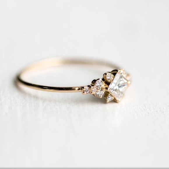 NEW 18K Gold Filled White Sapphire Engagement Ring - Picture 2 of 5